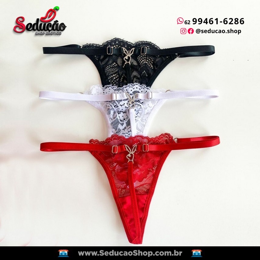 CALCINHA FIO PLAYBOY - BRANCA
